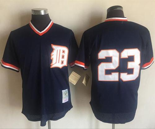 Mitchell and Ness 1984 Tigers #23 Kirk Gibson Blue Throwback Stitched MLB Jersey